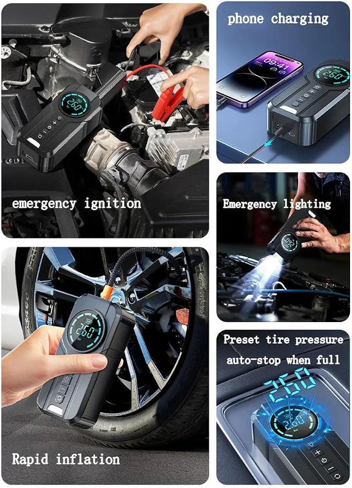 HIMK All-in-One Car Jump Starter & Tire Inflator 1000A