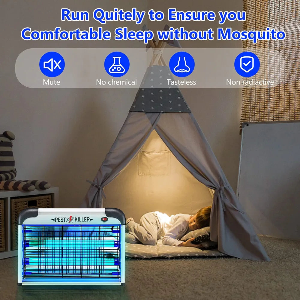 Electric UV Insect Killer with Dual Lamps & Removable Tray