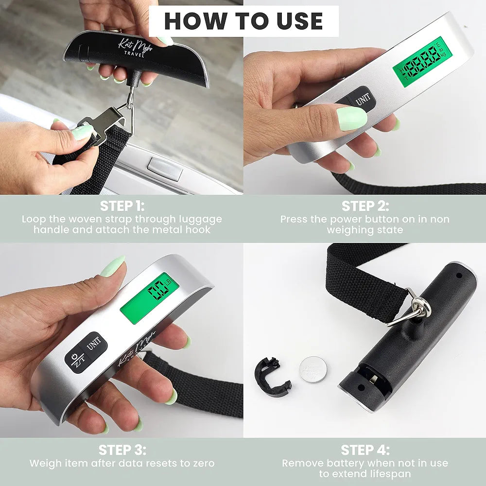 Kat Myhr Portable Digital Luggage Scale, 50 kg / 110 lb