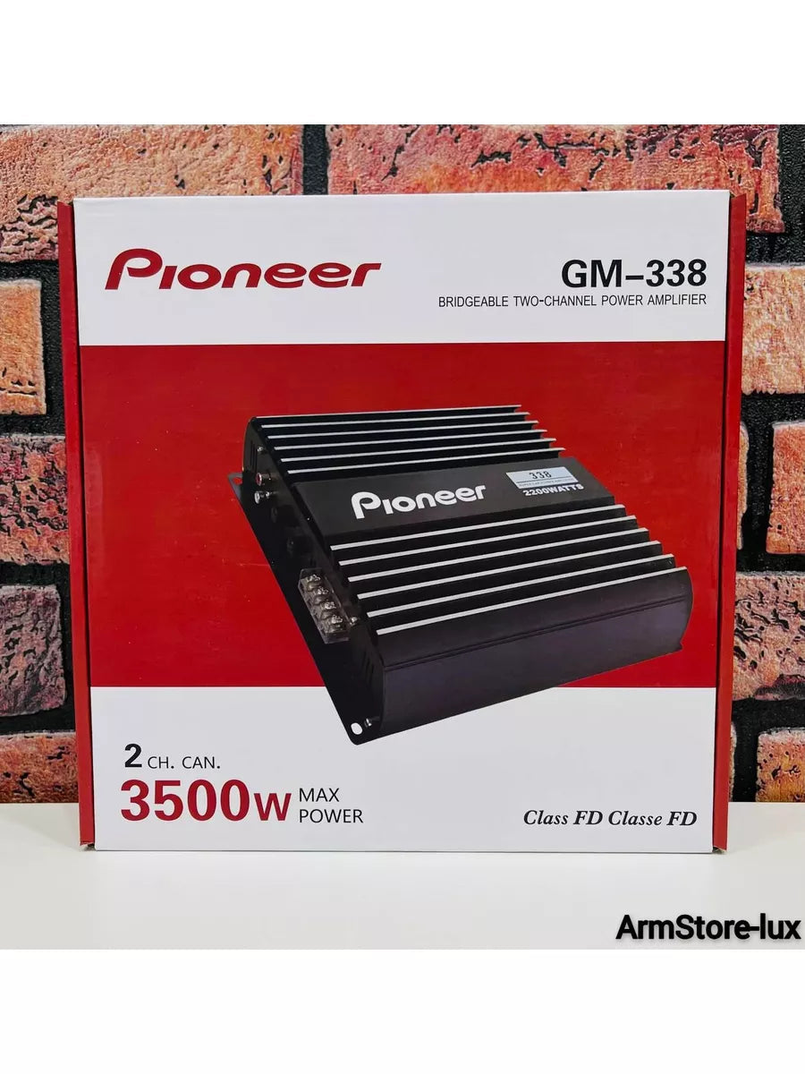 Pioneer GM-338 2-Channel Car Power Amplifier – 3500W Max, Class FD, Bridgeableg