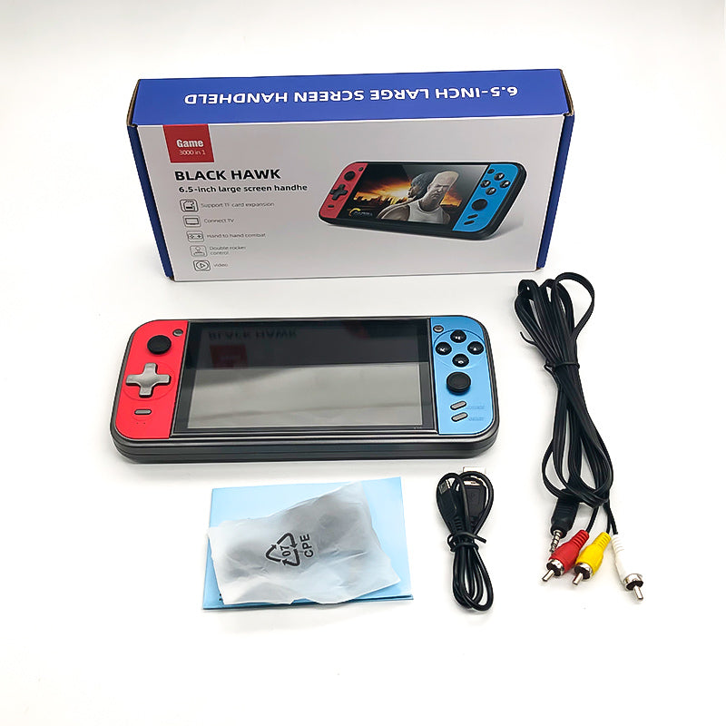 Black Hawk X16 Plus Handheld Game Console – 6.5" HD Screen | 14,000 Games | Rechargeable