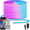 RGB Neon Rope Light Strip 5M – IP65 Waterproof, Flexible & Cuttable | App & Remote Control