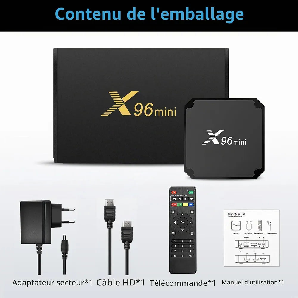Front view of the X96 Mini TV box
