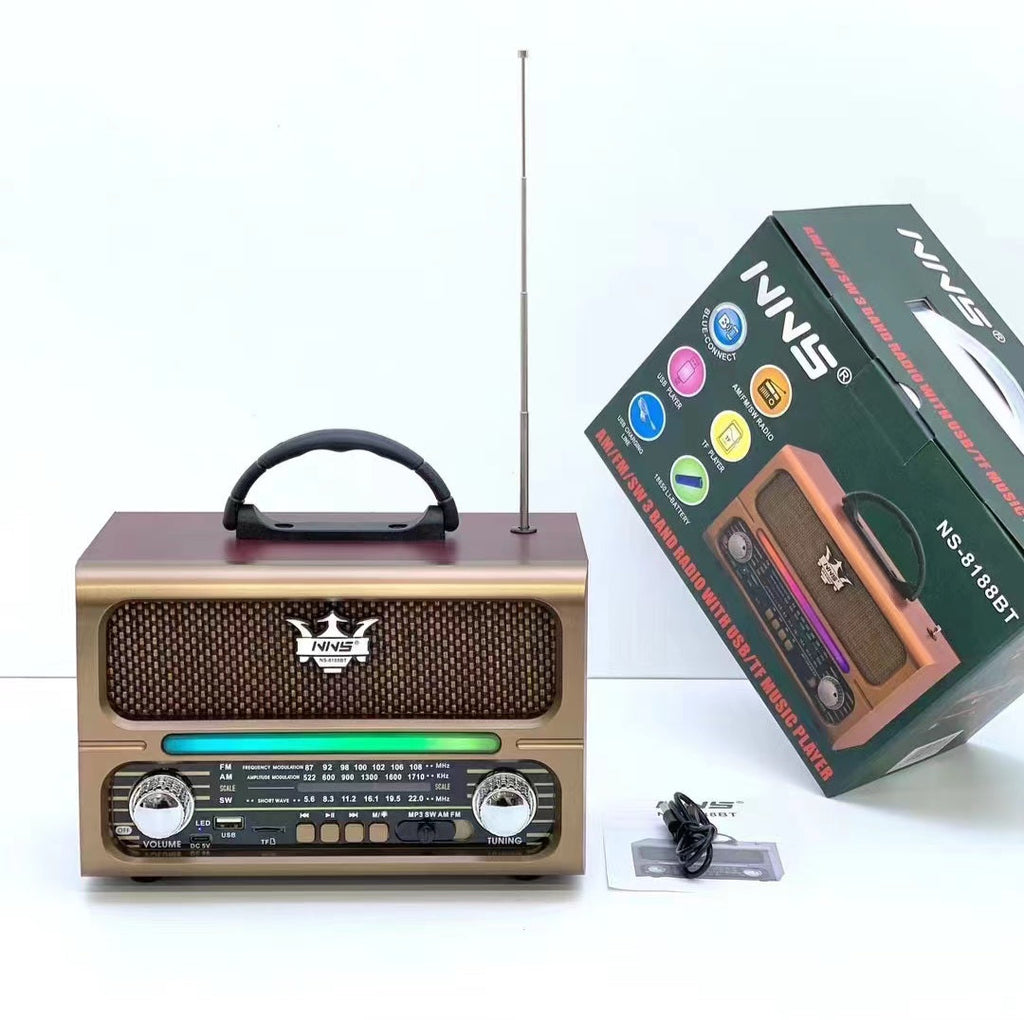 NNS NS-8188BT Antika Vintage Bluetooth Radio Speaker – Medium Size