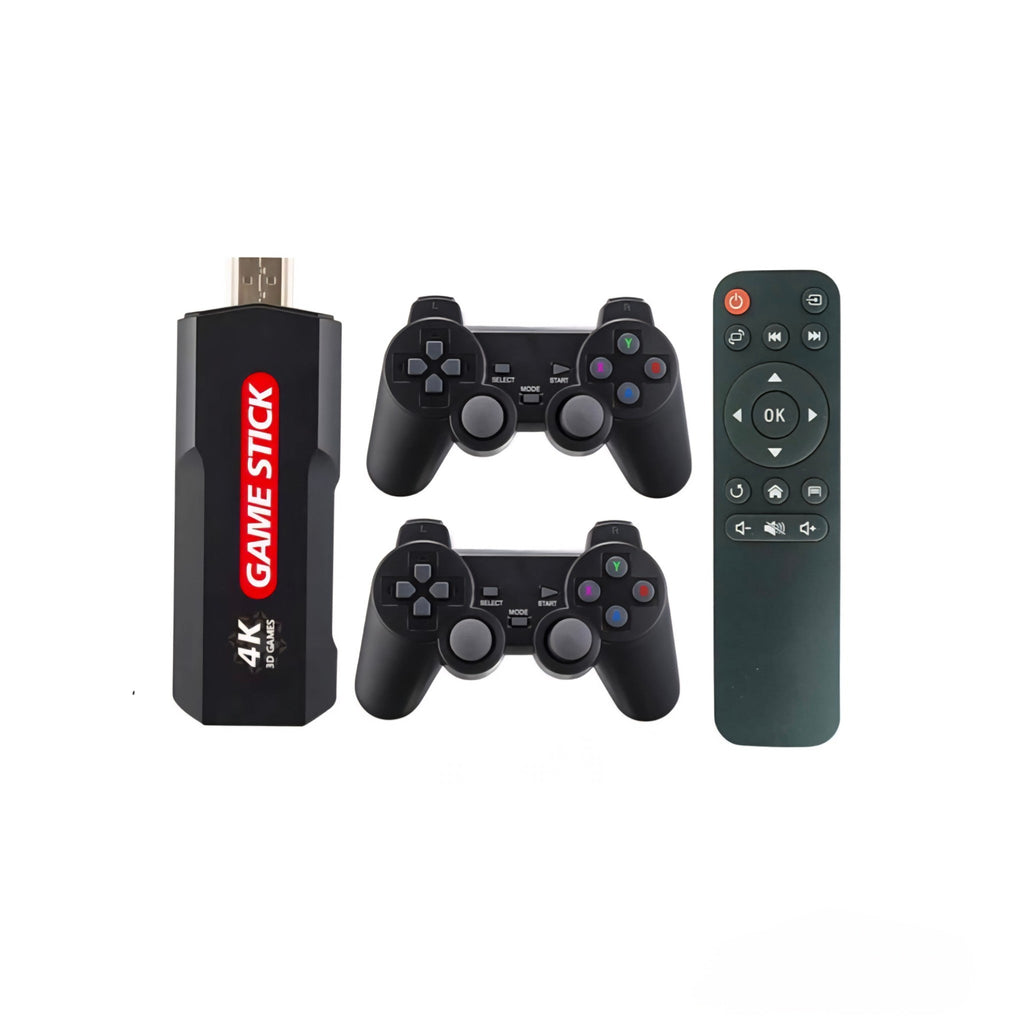 4K Game Stick – 30,000+ Games, 2 Wireless Controllers