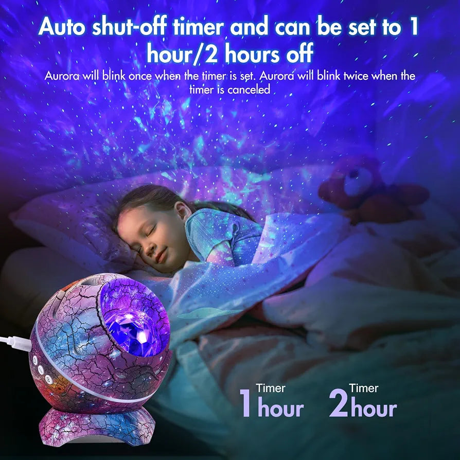 Galaxy Projector dinosaur egg design with remote control - 45+ color styles