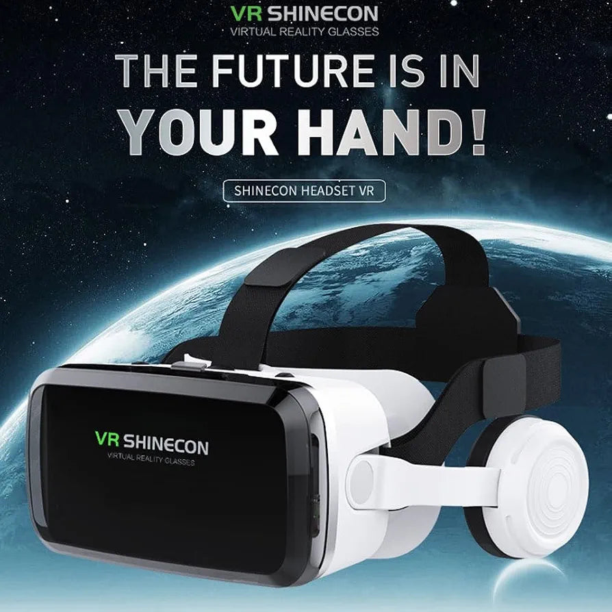 VR Shinecon 4K Ultra HD – VR Headset with Built-in Headphones, Bluetooth Controller & 360° Immersion