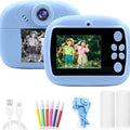 Kids Instant Print Camera with Color Pens – Blue