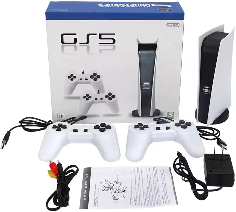 GS5 Retro TV Game Console – 8-Bit, 300 Built-In Classic Games, 2 Wired Controllers