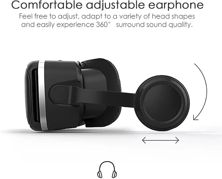 VR Shinecon 4K – Virtual Reality Headset with Built-in Headphones & Bluetooth Controller