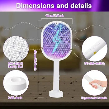 2-in-1 Electric Mosquito Racket & UV Trap Lamp