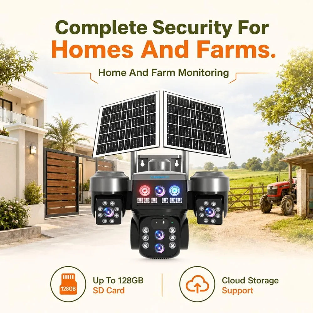 WiFi Solar Security Camera X3 – 4K Ultra HD 12MP