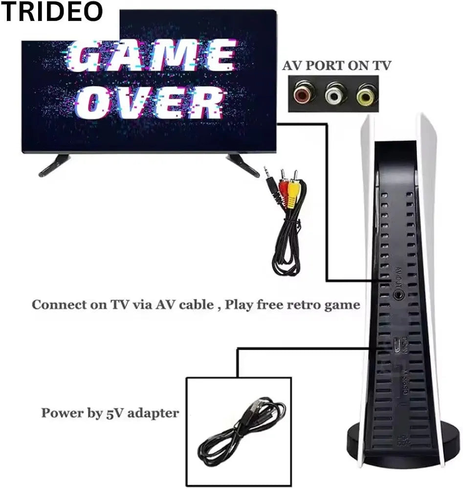 GS5 Retro TV Game Console – 8-Bit, 300 Built-In Classic Games, 2 Wired Controllers