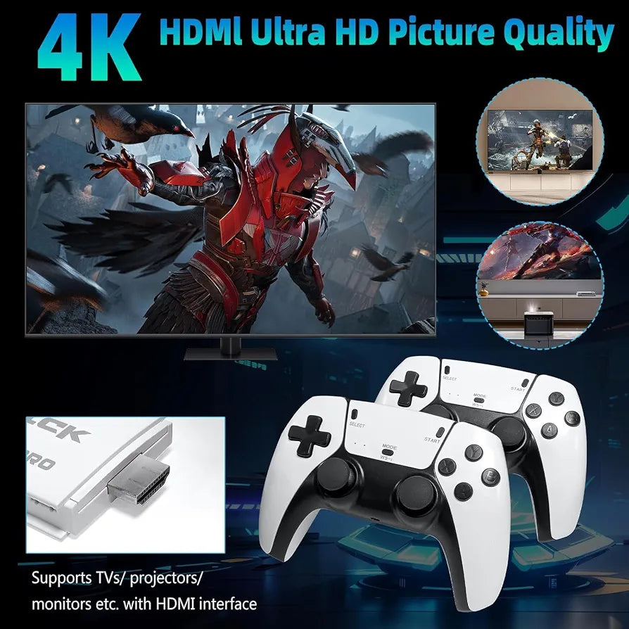 Game Stick Pro 4K – Wireless Retro Gaming Console with 20,000+ Games & 2 Controllers