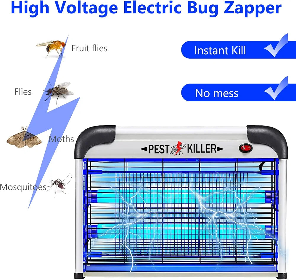 Electric UV Insect Killer with Dual Lamps & Removable Tray