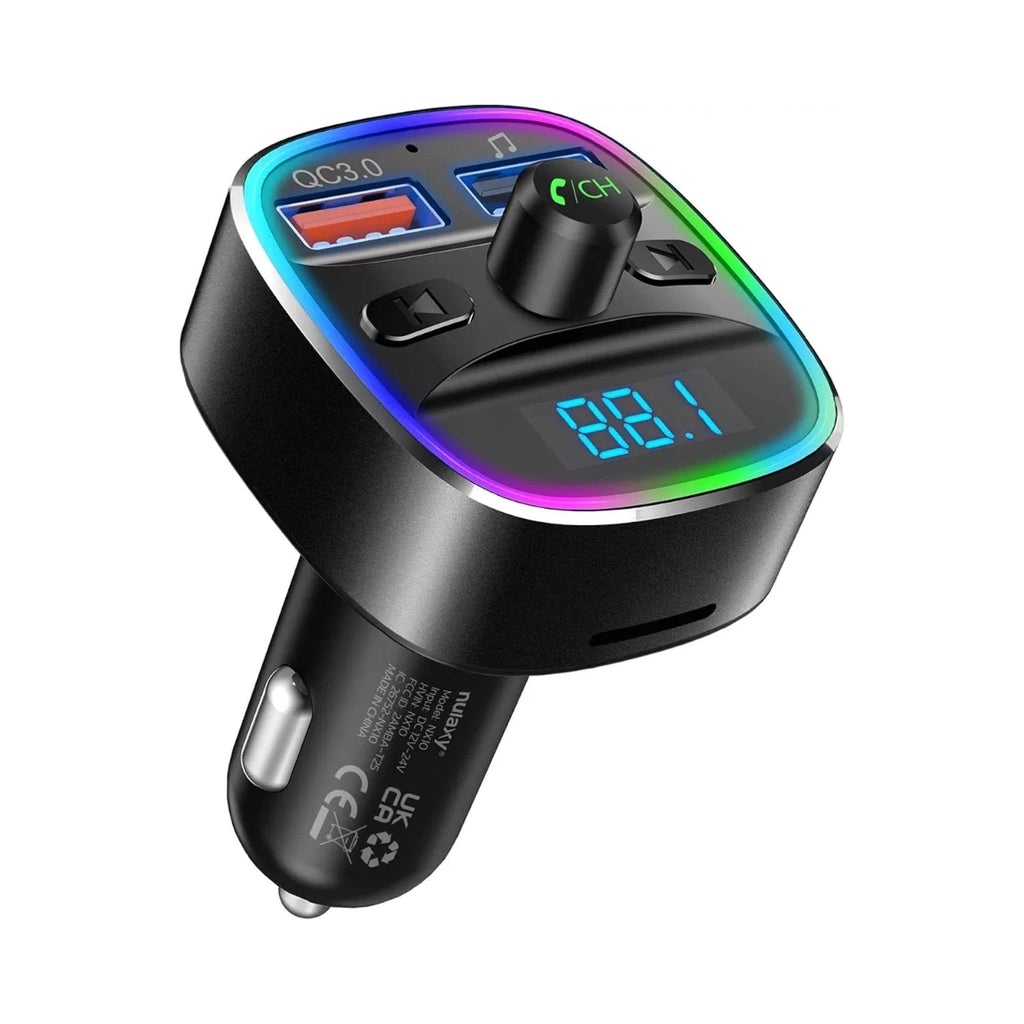Car Bluetooth FM Transmitter with RGB LED – Nulaxy