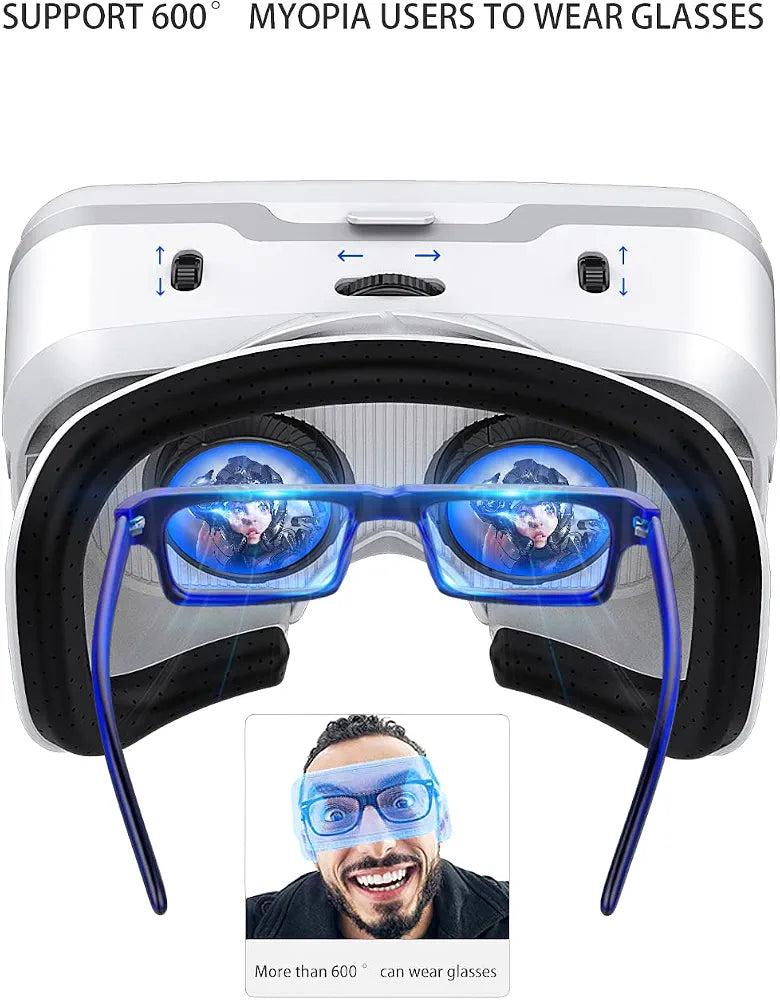 VR Shinecon 4K – Virtual Reality Headset with Built-in Headphones & Bluetooth Controller