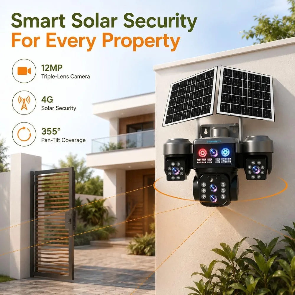 WiFi Solar Security Camera X3 – 4K Ultra HD 12MP