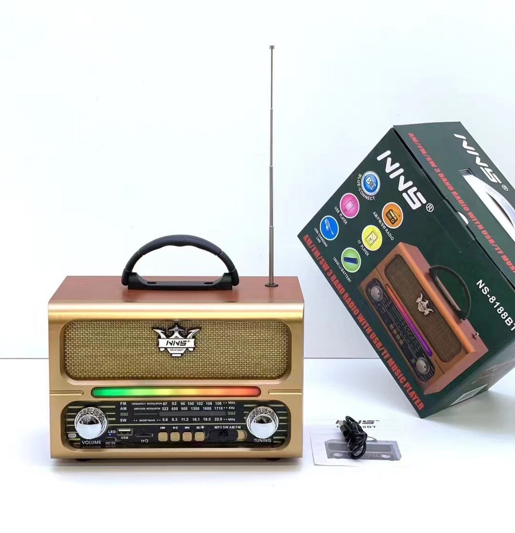 NNS NS-8188BT Antika Vintage Bluetooth Radio Speaker – Medium Size