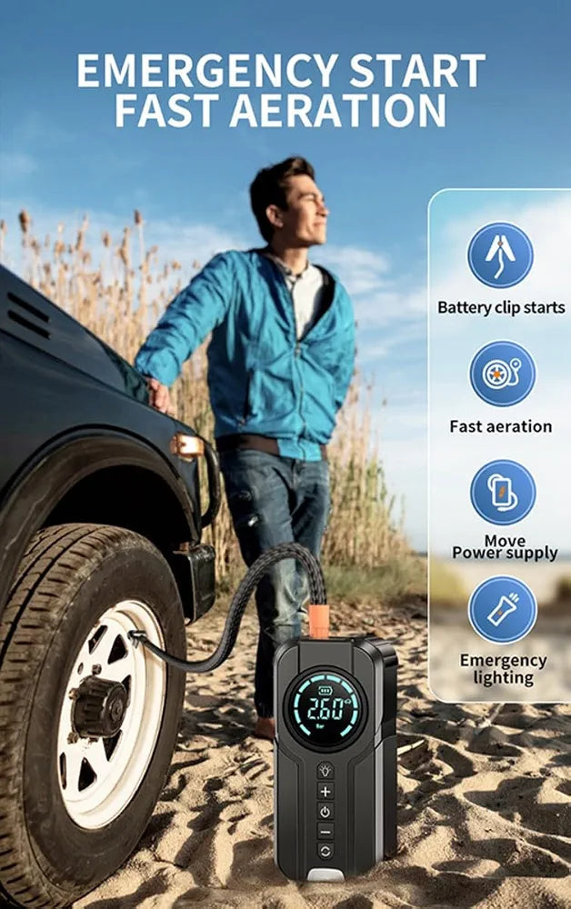 HIMK All-in-One Car Jump Starter & Tire Inflator 1000A
