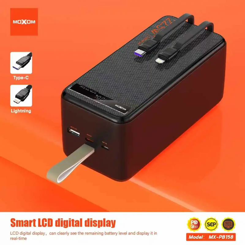 MOXOM MX-PB158 50000mAh Fast Charging Power Bank – SCP 22.5W / PD 20W