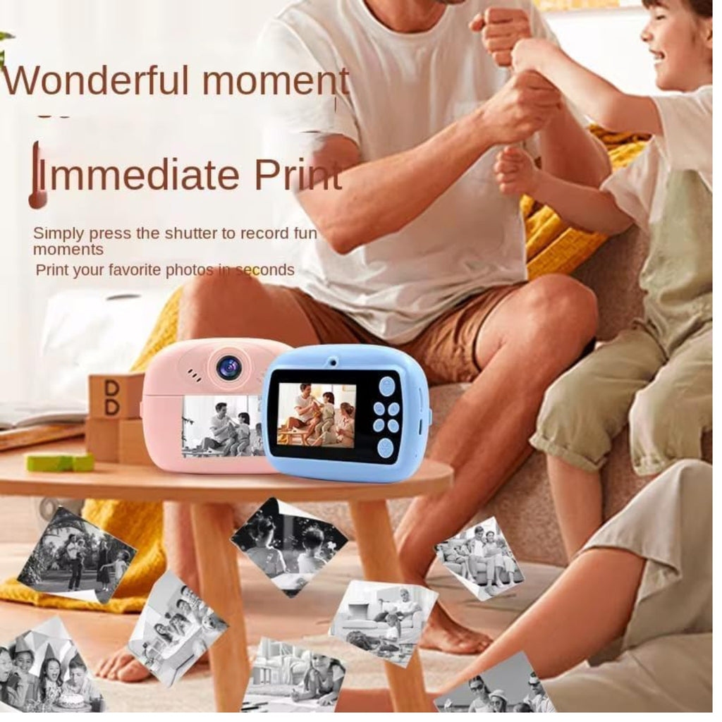 Kids Instant Print Camera with Color Pens – Blue