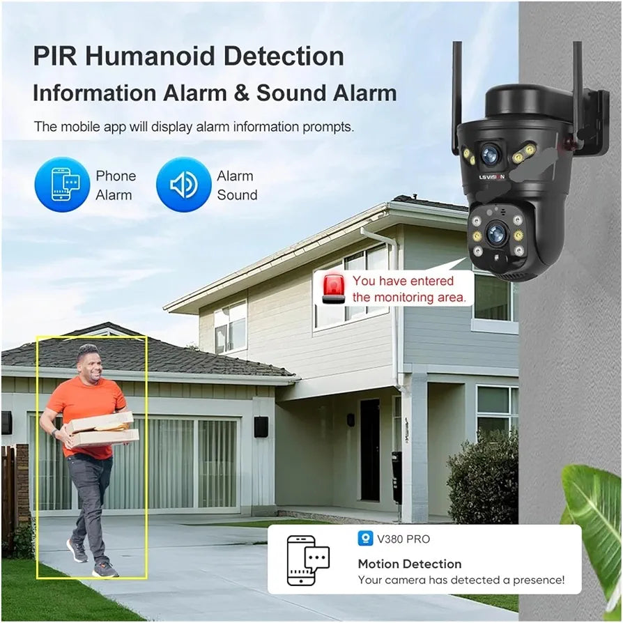 4G Solar Security Camera – Dual Lens 8MP 4K Ultra HD with Night Vision & Auto Tracking