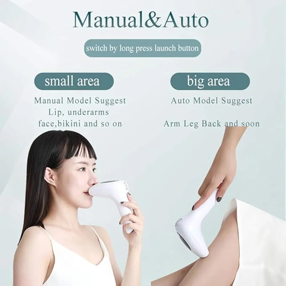 IPL Hair Removal Device – 8 Power Levels, 900,000 Flashes, Manual & Auto Modes