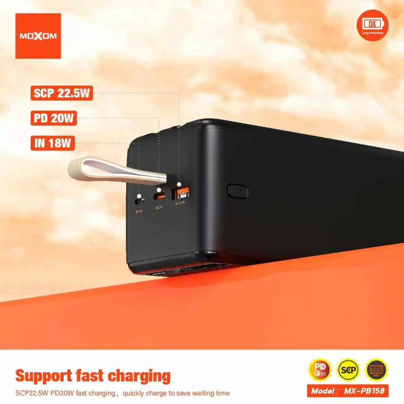 MOXOM MX-PB158 50000mAh Fast Charging Power Bank – SCP 22.5W / PD 20W