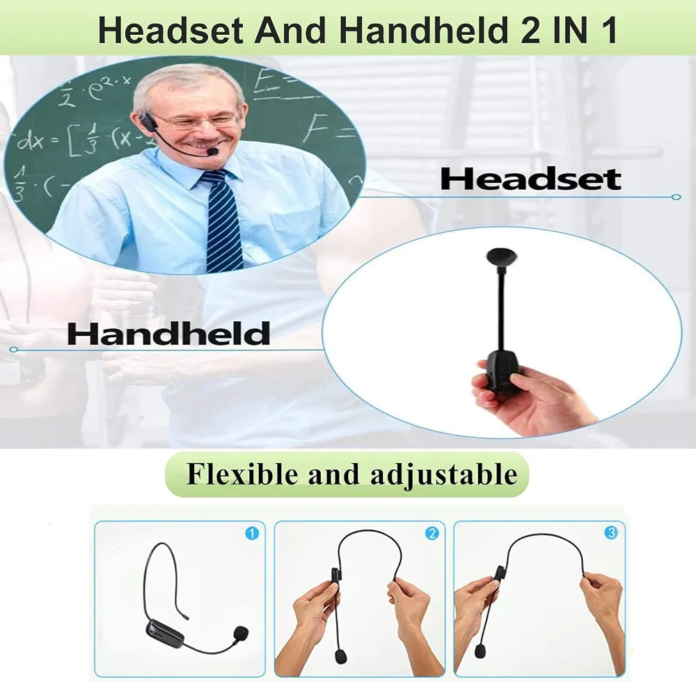 AY-101 wireless headset microphone for teaching and other speaking uses