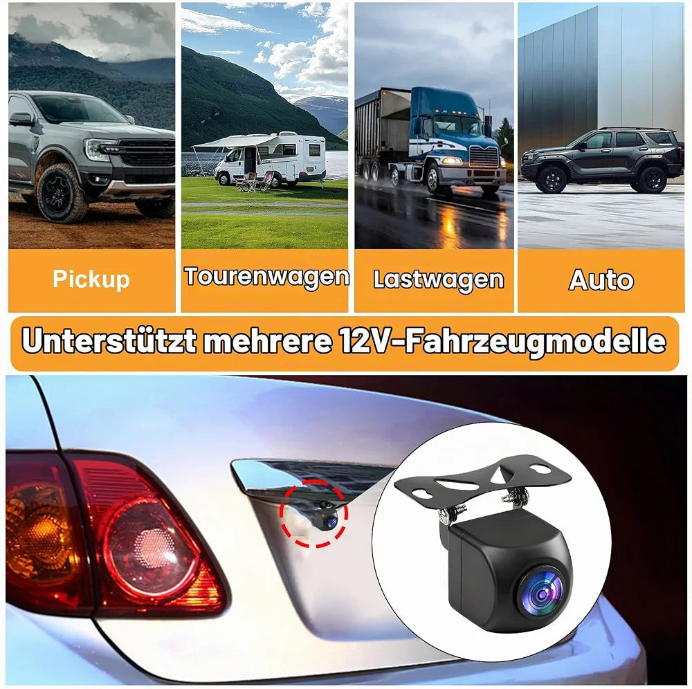 Car Rear Camera – HD 1080p, 170° Wide Angle, IP68 Waterproof, Night Vision
