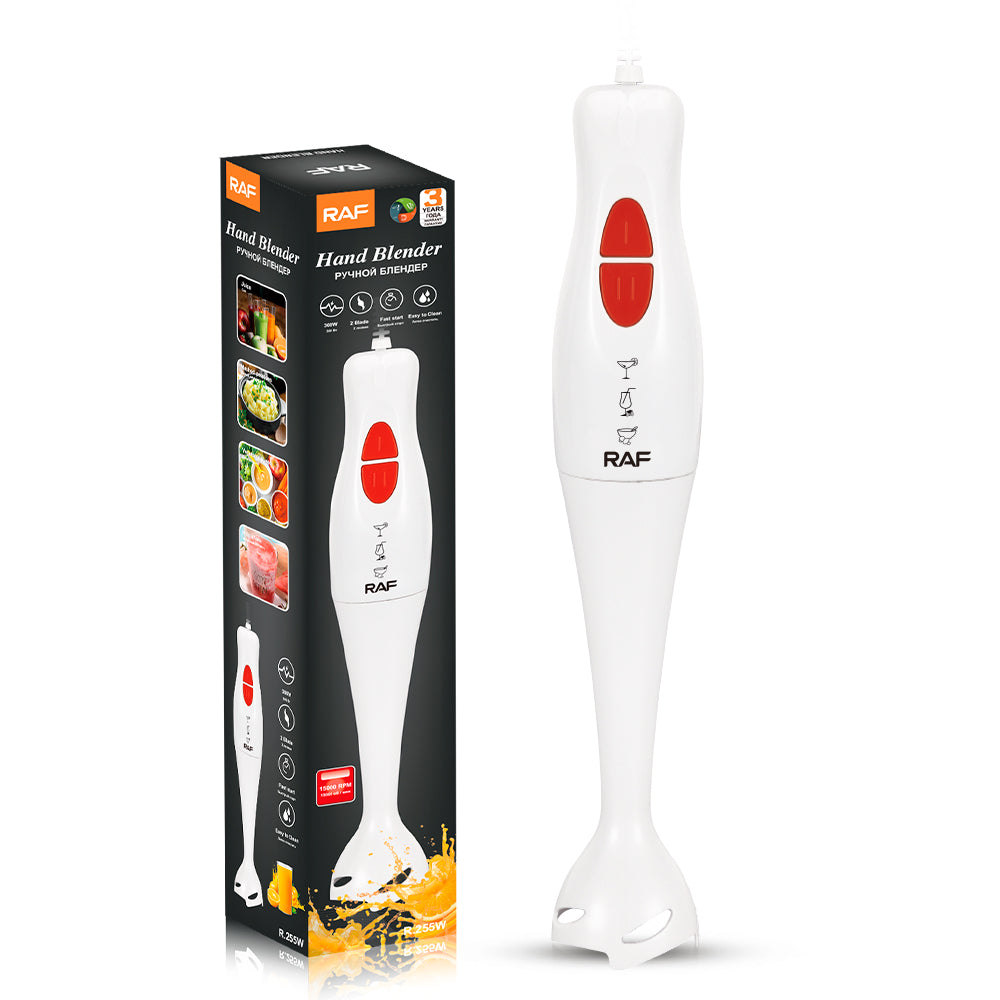RAF Hand Blender – 300W Stick Immersion Blender with 4 Stainless Steel Blades