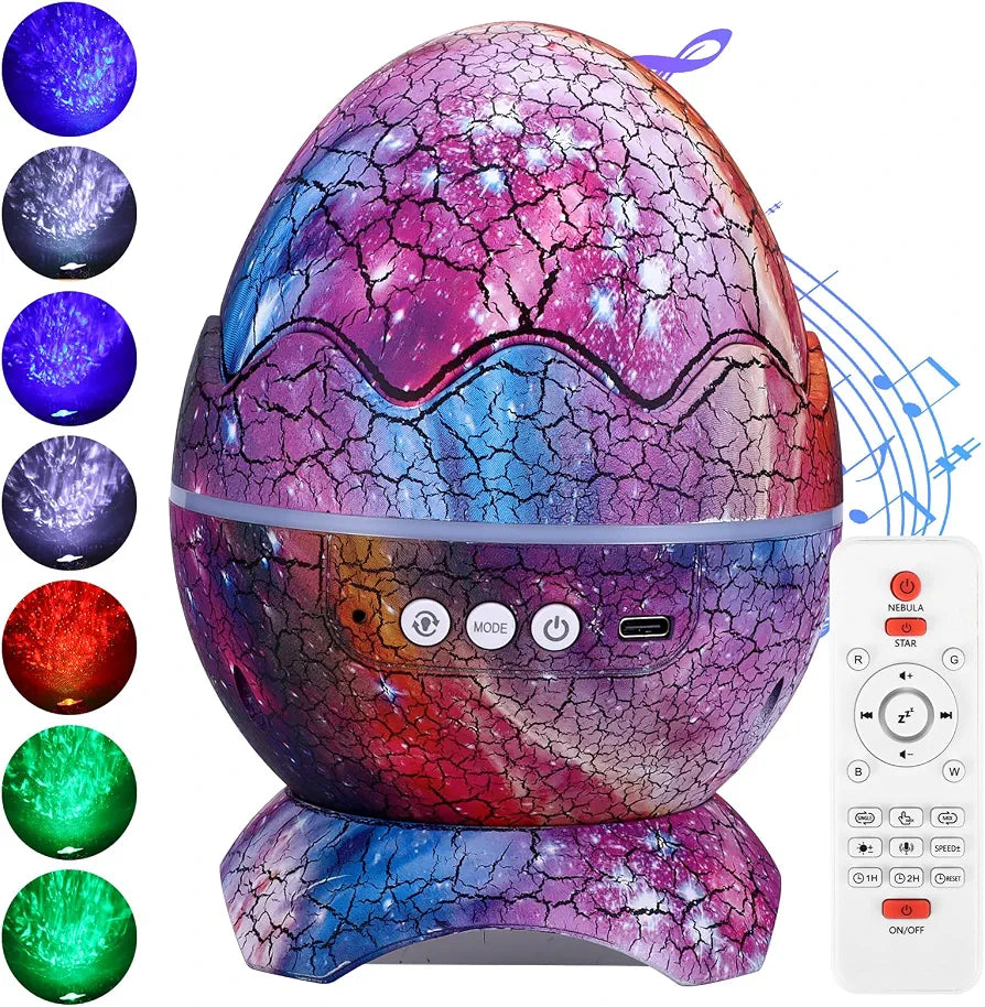 Galaxy Projector – Dinosaur Egg Night Light with Bluetooth Speaker & Remote