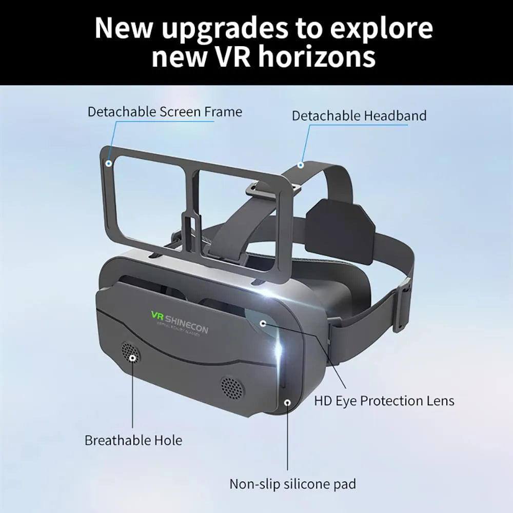 VR Shinecon SC-G13 – Virtual Reality Glasses with HD Lenses, Built-in Speakers & Large-Screen Compatibility