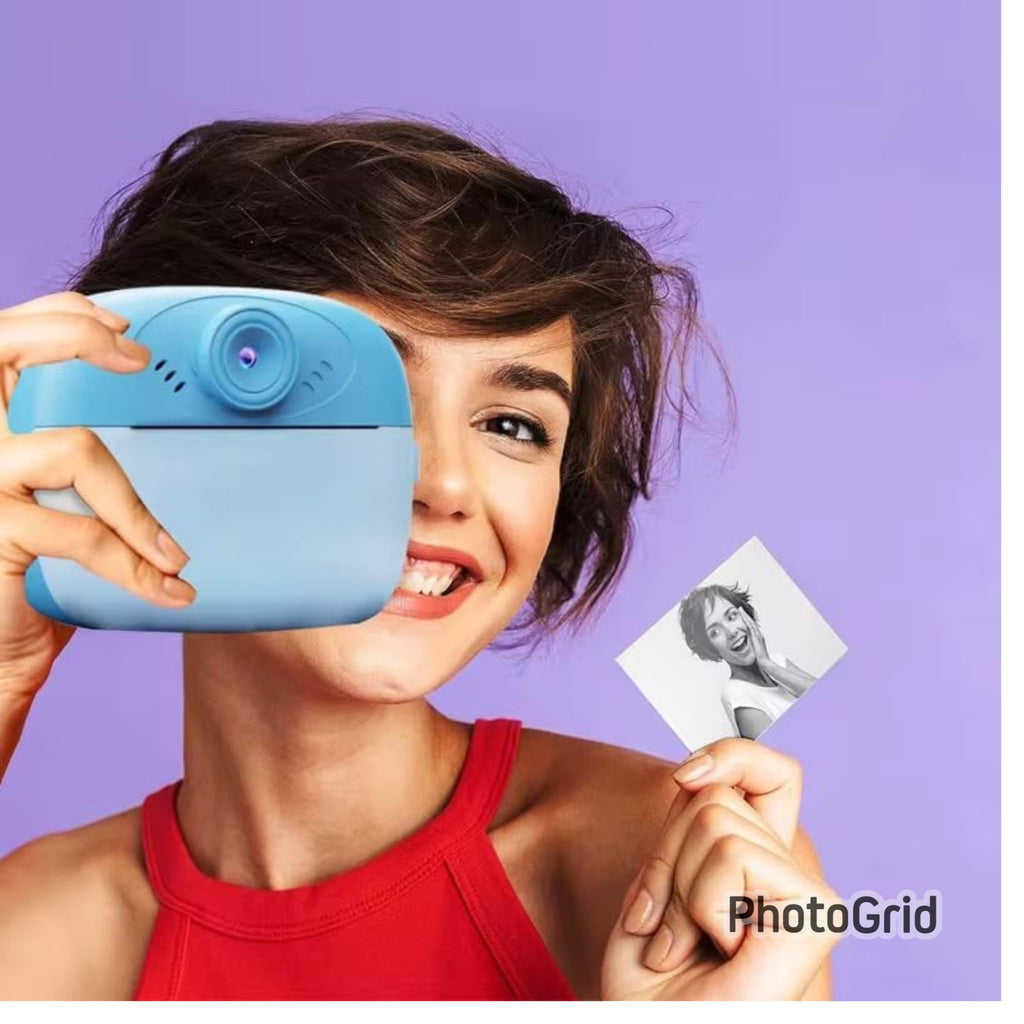 Kids Instant Print Camera with Color Pens – Blue