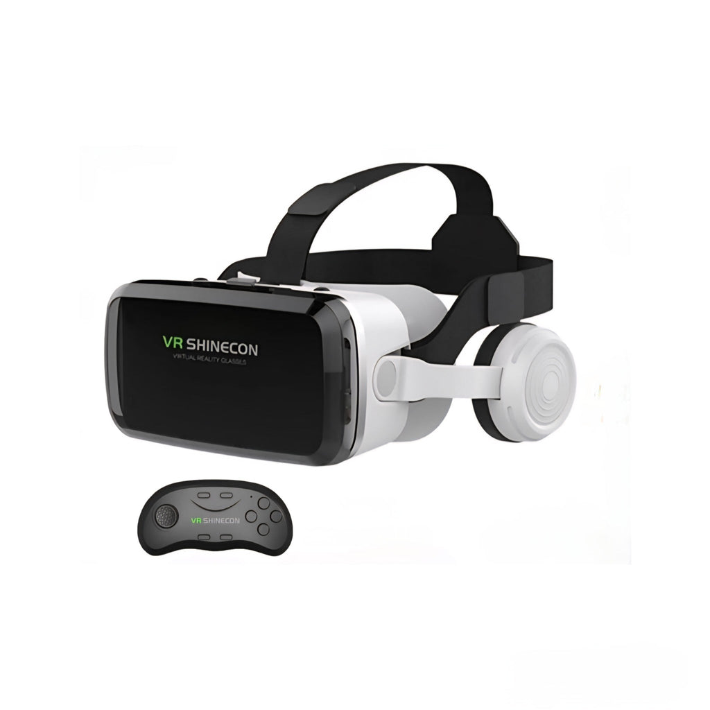 VR Shinecon 4K Ultra HD – VR Headset with Built-in Headphones, Bluetooth Controller & 360° Immersion