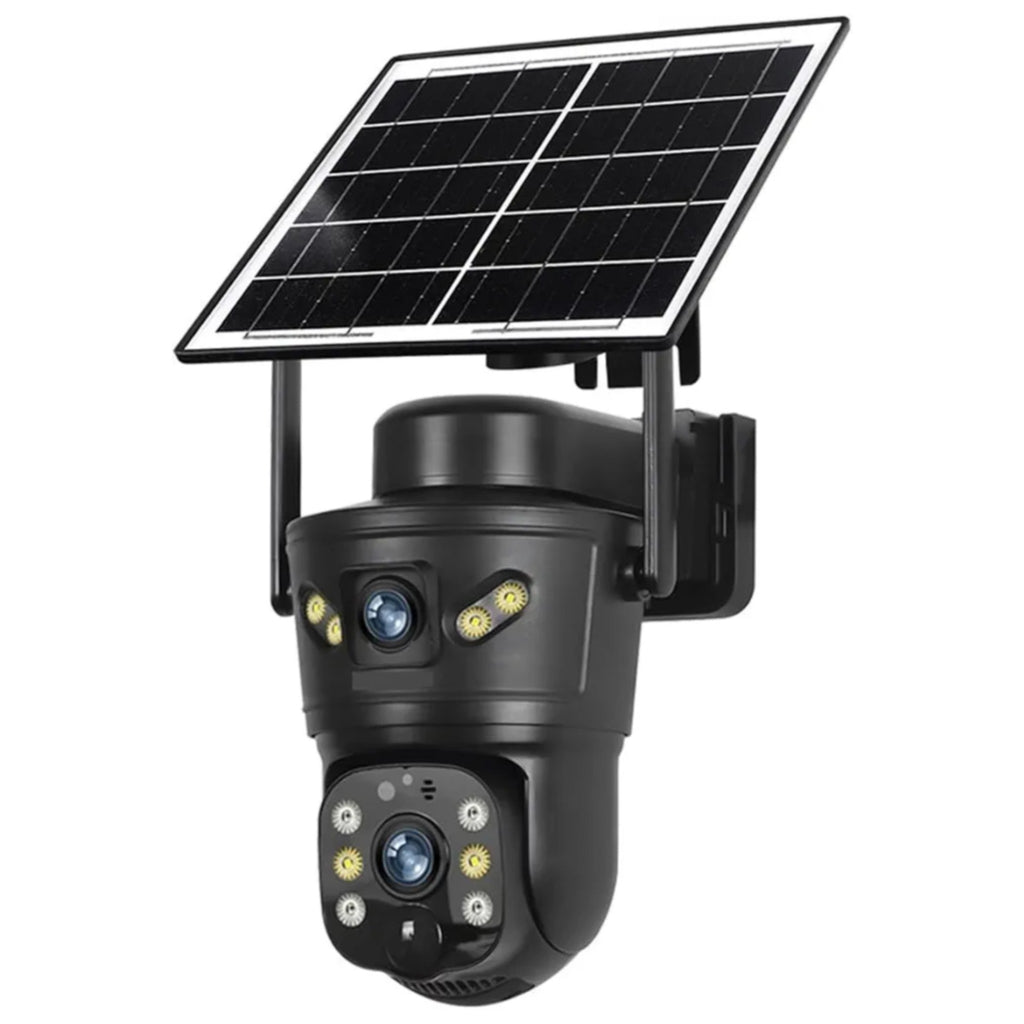 4G Solar Security Camera – Dual Lens 8MP 4K Ultra HD with Night Vision & Auto Tracking