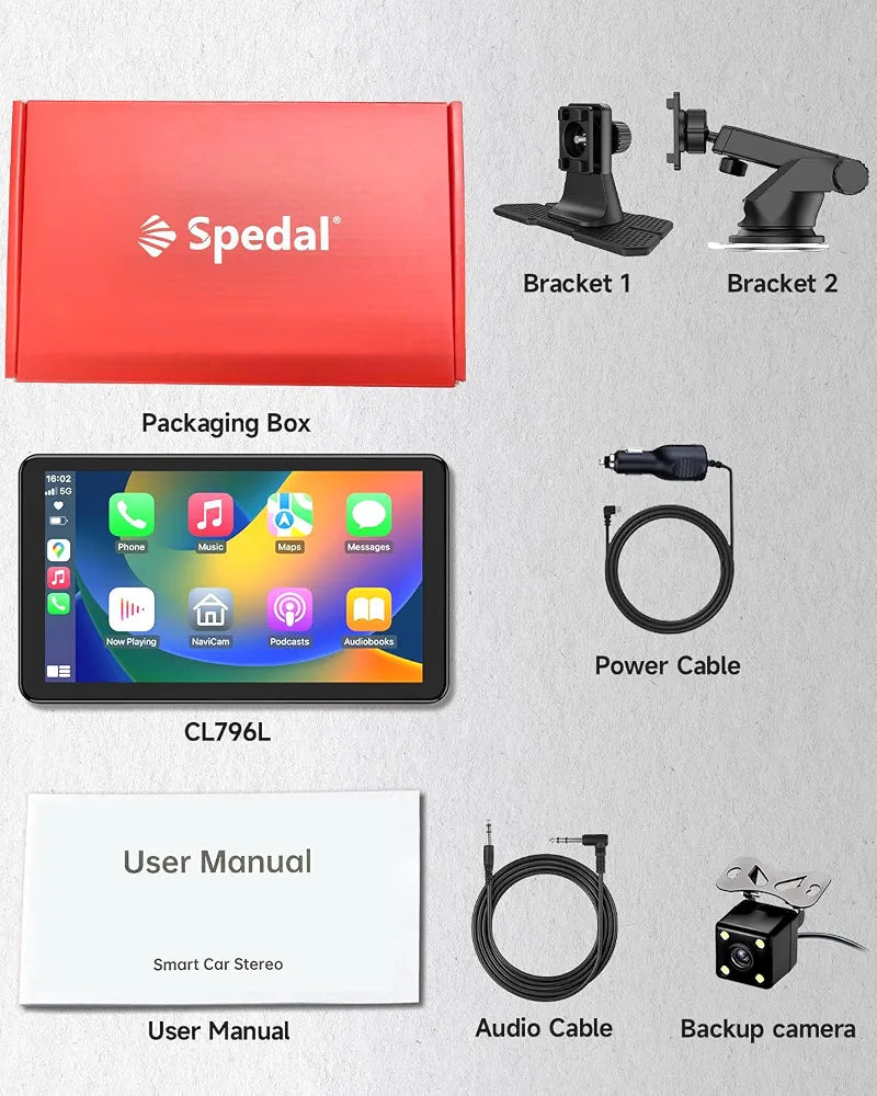 7" Wireless CarPlay & Android Auto Portable Car Screen