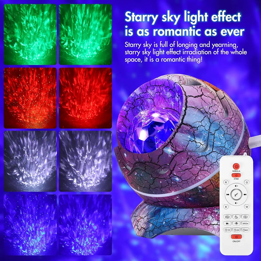Galaxy Projector – Dinosaur Egg Night Light with Bluetooth Speaker & Remote