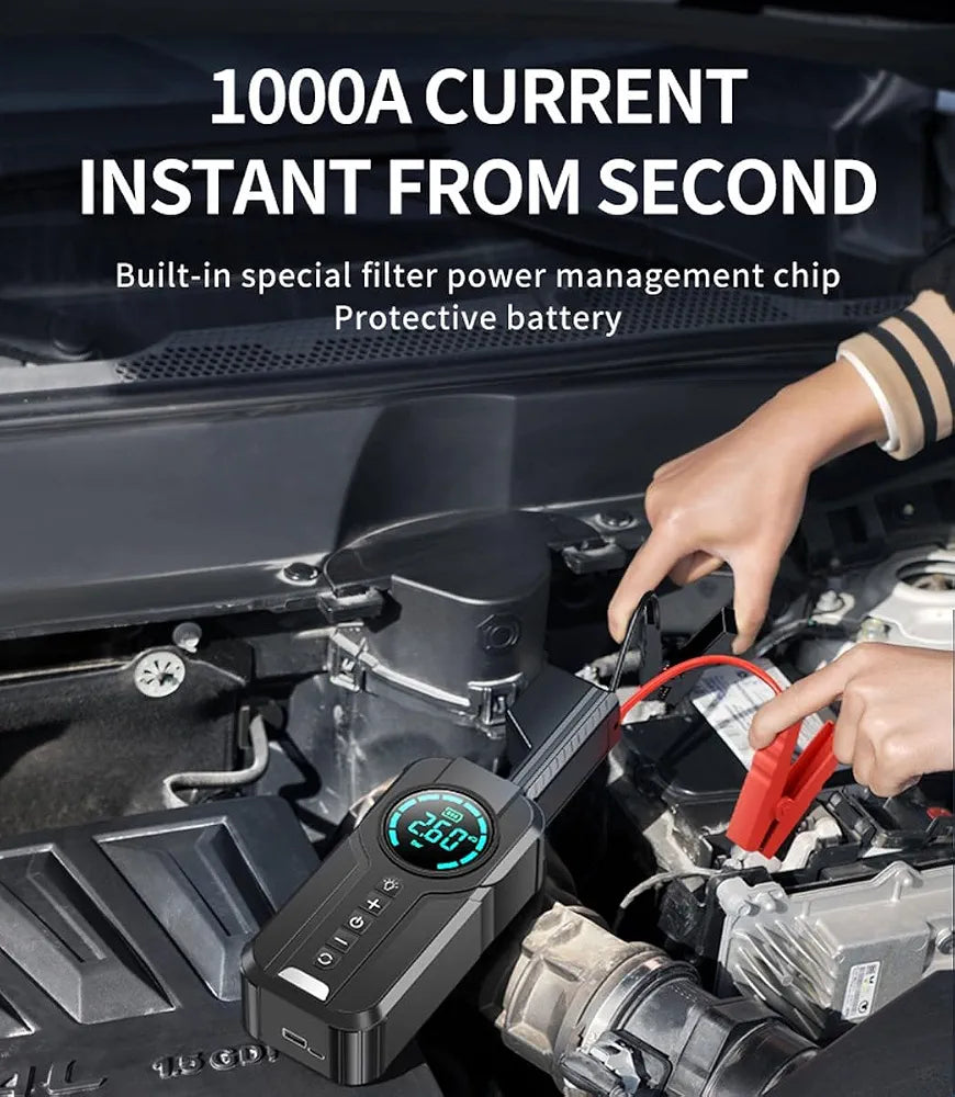 HIMK All-in-One Car Jump Starter & Tire Inflator 1000A