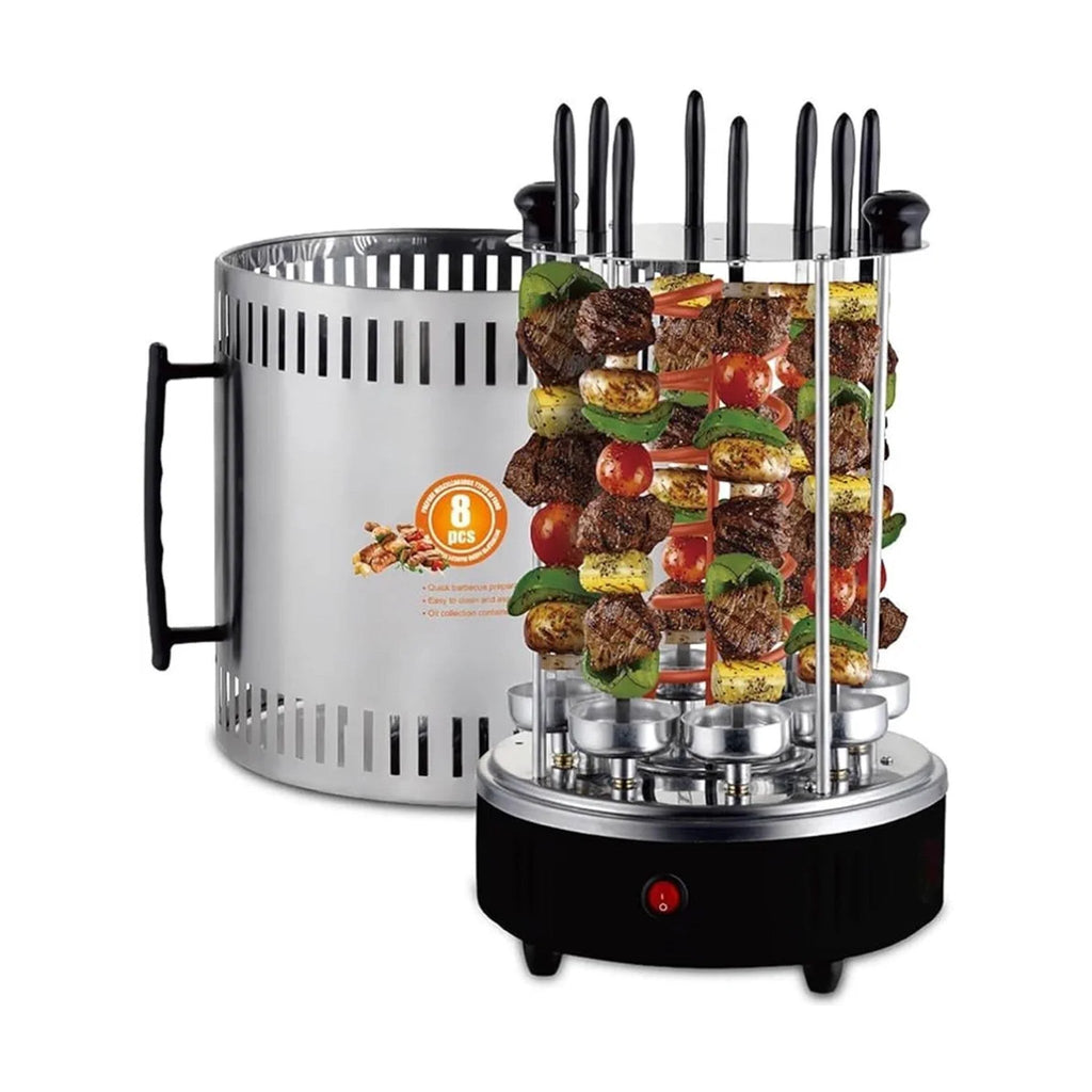 RAF Electric BBQ Skewer Grill 1200W – 8 Skewers | 360° Rotation | Model SK-6113
