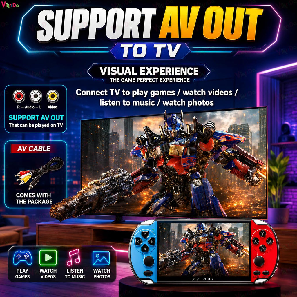 X7 Plus Handheld Game Console – Portable Retro Gaming Player