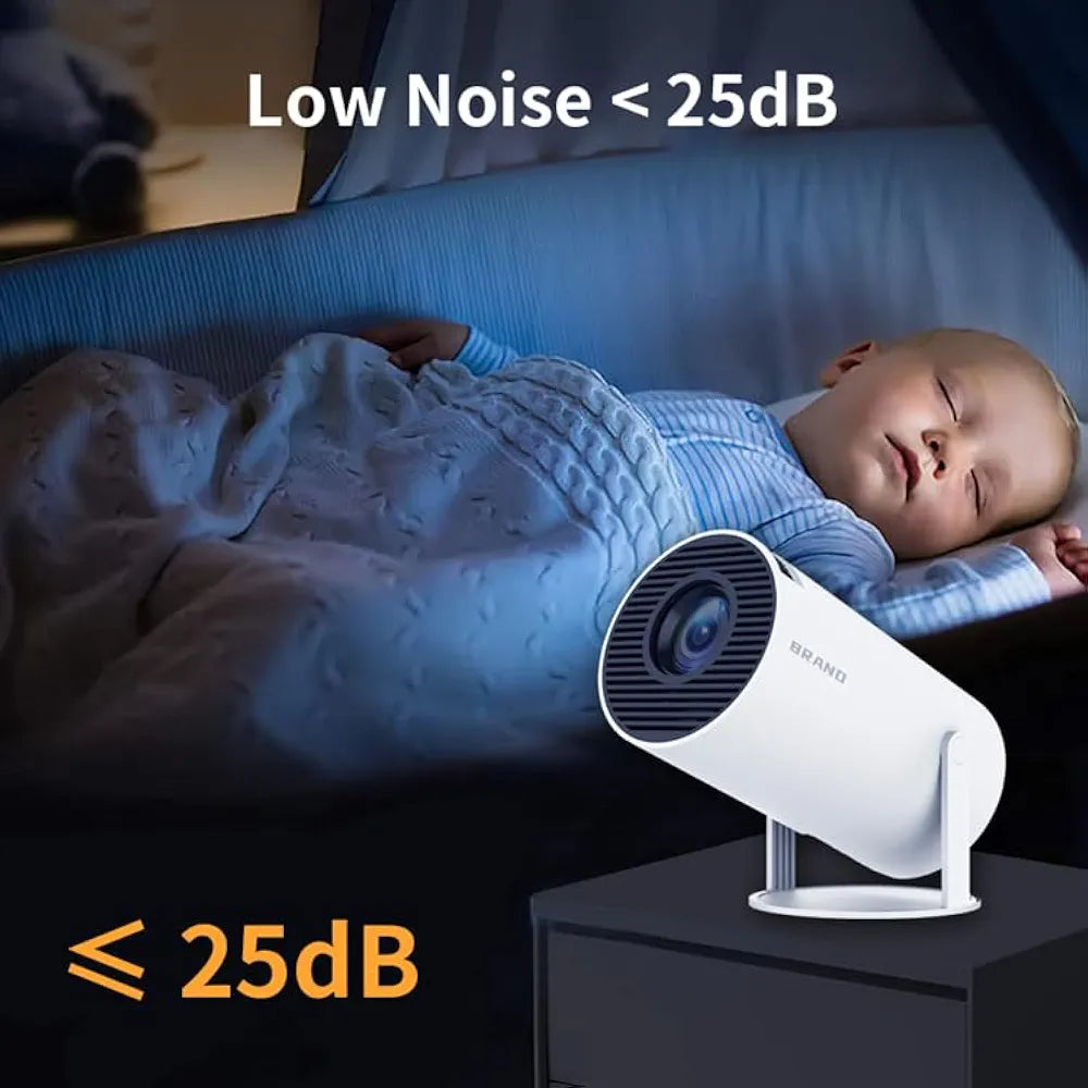 HY300 Mini Portable Projector – 1080P Support, 120 ANSI, 130" Display, Android, WiFi & Bluetooth