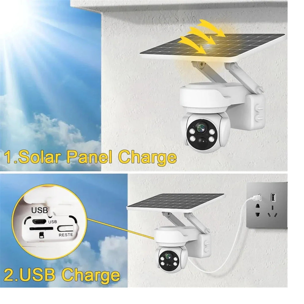 4G Solar Security Camera – 5MP 4K Ultra HD | 360° PTZ | Night Vision | Waterproof