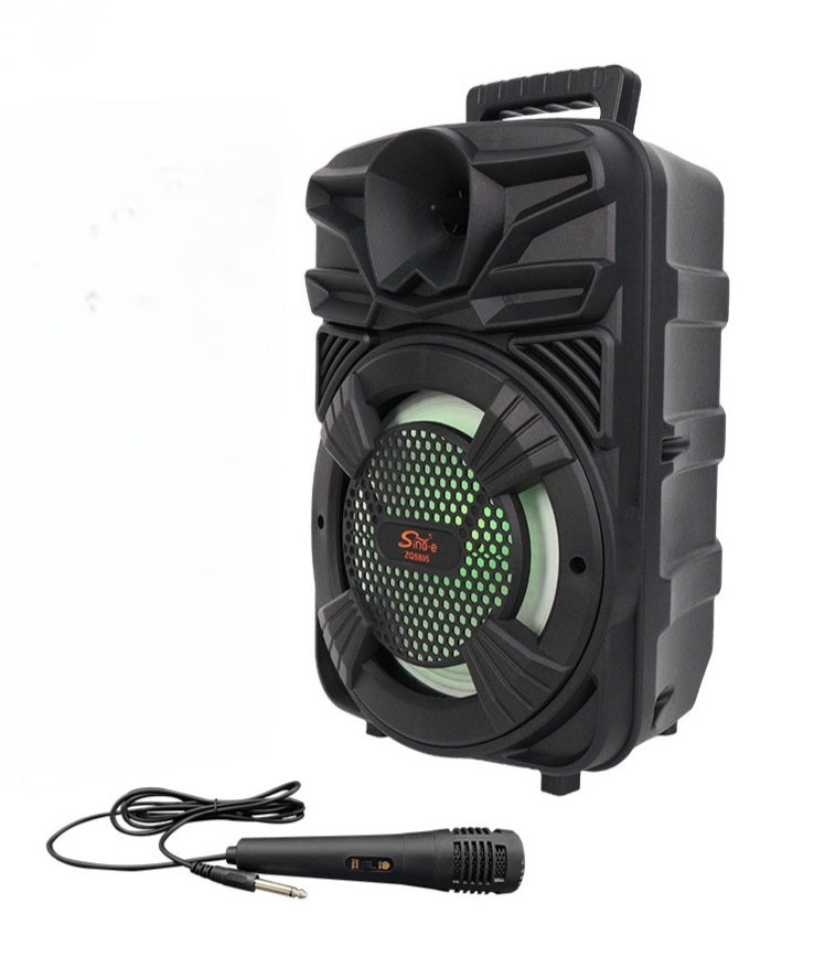 Sing-e ZQS806 8" Portable Bluetooth Party Speaker with Microphone