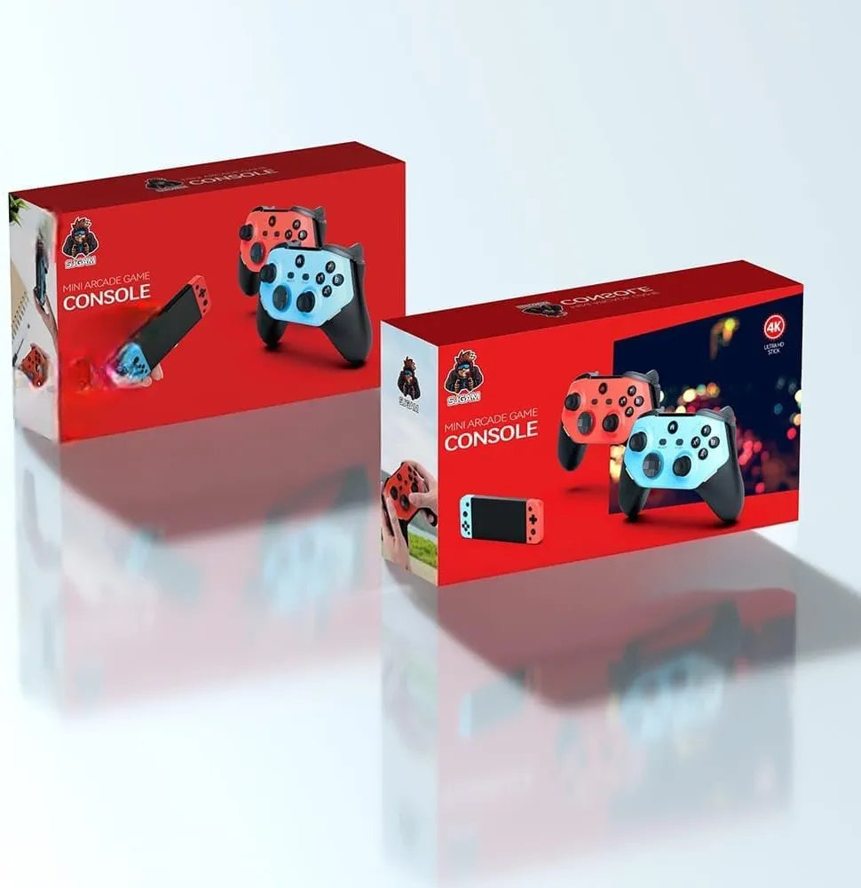 SJGAM M66 Mini Arcade Game Console – 4K HDMI Stick with 2 Wireless Controllers