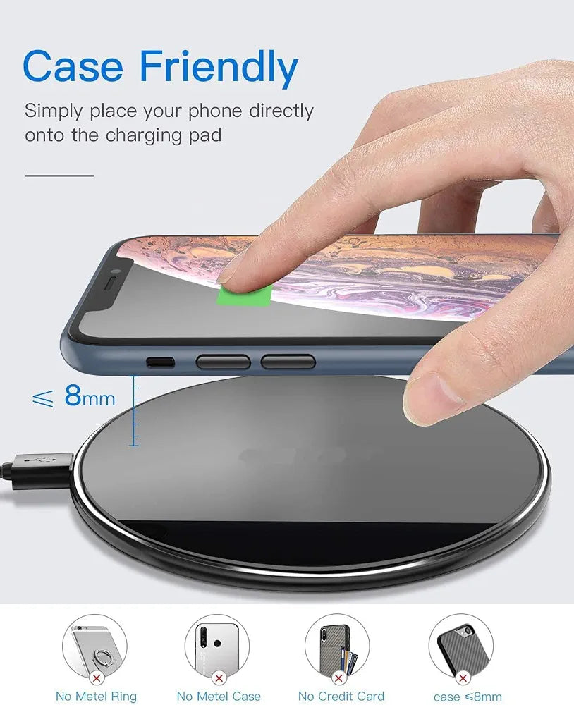 TOVYS-KC-N5 Wireless Charger Pad – 9W Fast Charge, Case Friendly