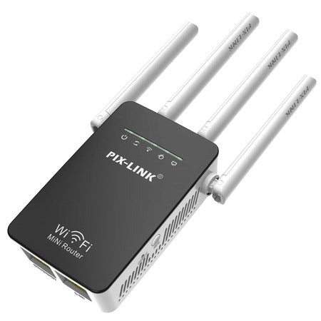 PIX-LINK WiFi Mini Router / Repeater 300Mbps – 4 Antennas