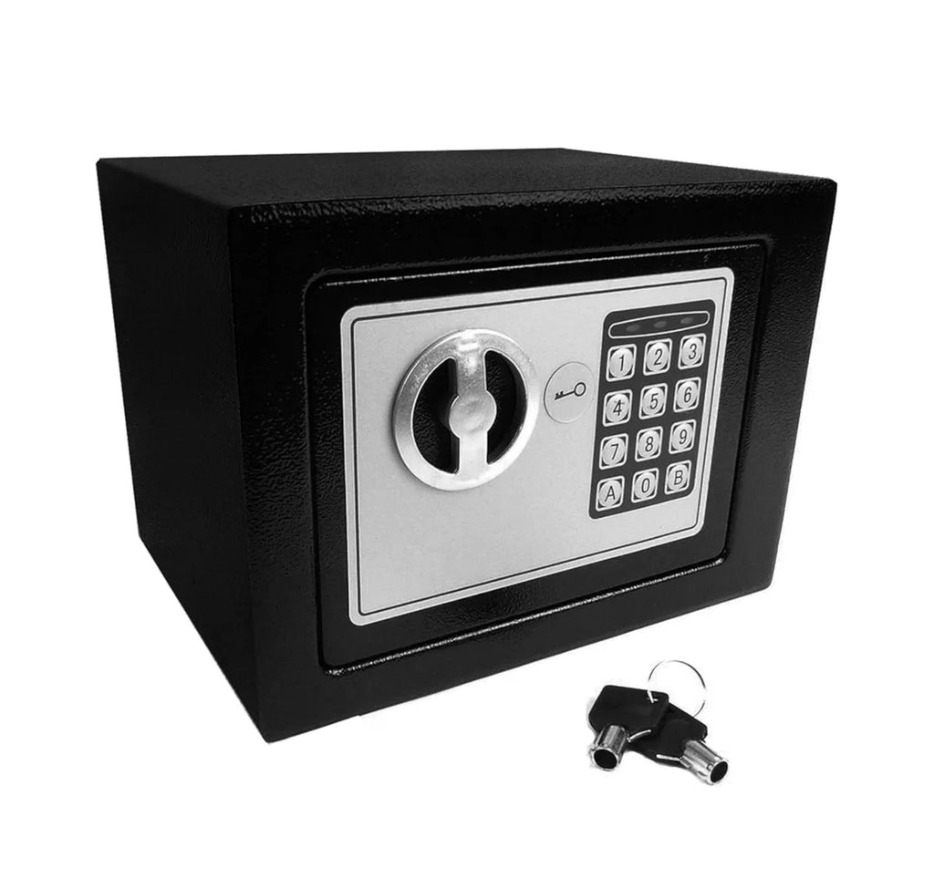 Digital safe box keypad and knob close-up