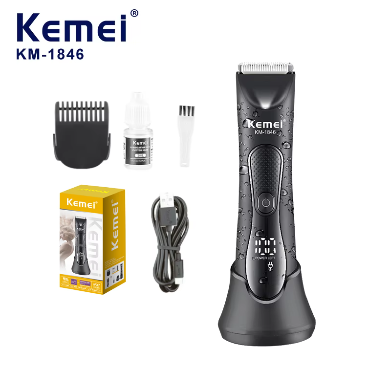 Kemei KM-1846 Waterproof Body Trimmer with Ceramic Blades